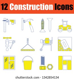 Construction icon set. Thin line design. Vector illustration.