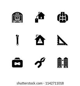 construction icon set. toolbox, garage and coat vector icon for graphic design and web