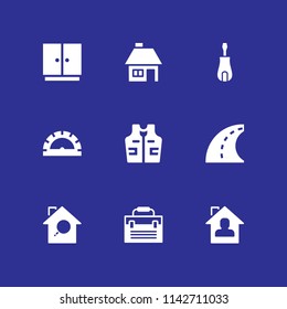 construction icon set. toolbox, vest and screwdriver vector icon for graphic design and web