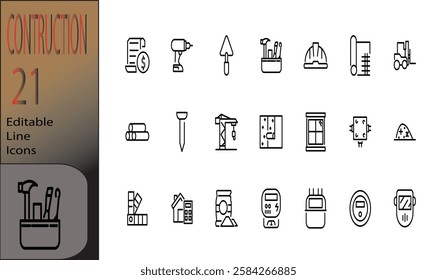 construction icon set
 vector eps