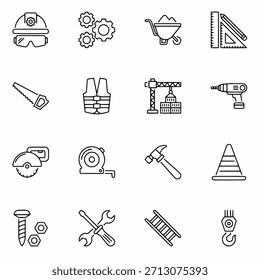 Conjunto de iconos de construcción Ilustración vectorial