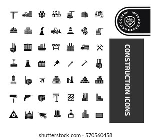 Construction icon set,clean vector