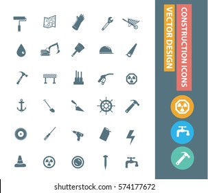 Construction icon set,clean vector