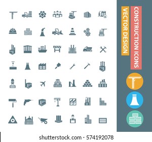 Construction icon set,clean vector