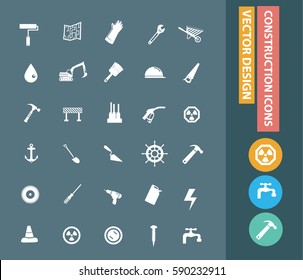 Construction icon set,clean vector