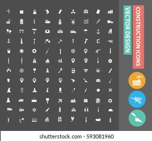 Construction icon set,clean vector