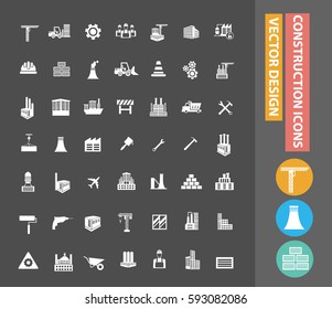Construction icon set,clean vector