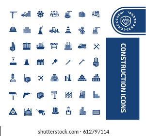 Construction icon set,clean vector