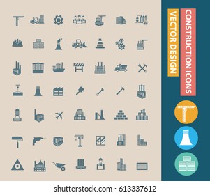 Construction icon set,clean vector