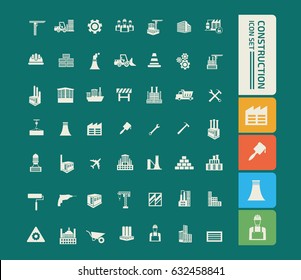 Construction icon set,clean vector