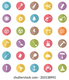 Construction icon set,color vector