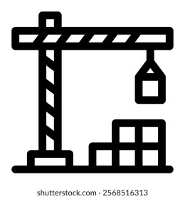 Construction icon with simple and line style