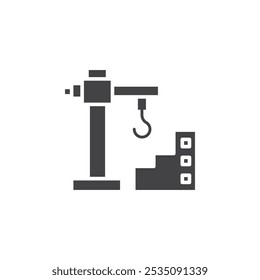 Icono de construcción Marca de símbolo en estilo relleno