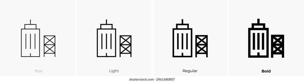 construction icon. Thin, Light Regular And Bold style design isolated on white background