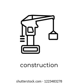 Construction icon. Trendy modern flat linear vector Construction icon on white background from thin line Construction collection, editable outline stroke vector illustration