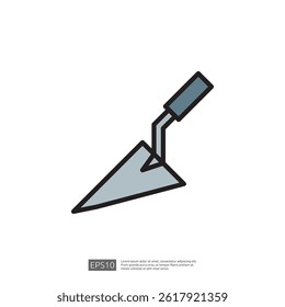 Construction Icon of a Trowel Tool for Home Renovation and Repair Projects