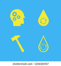 construction icon. construction vector icons set hammer, hydraulic energy and gear head