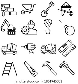 Construction icon vector set. building illustration sign collection. repairs symbol. 