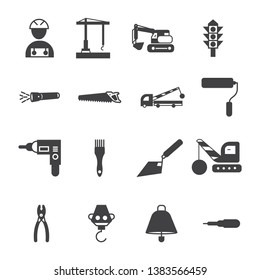 construction icon- vector sign symbol glyph style gray color icon.