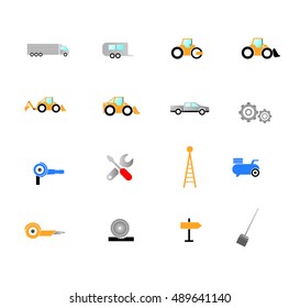 Construction icons in color 