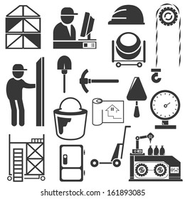 construction icons, engineering icons set