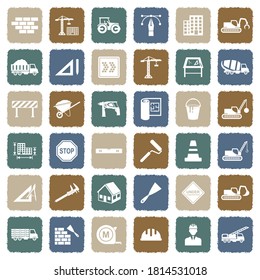 Iconos de construcción. Diseño plano de color ondulado. Ilustración vectorial.