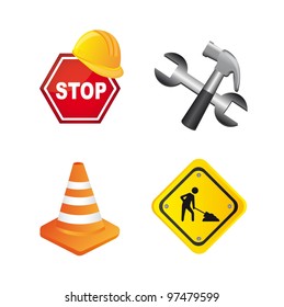 construction icons isolated over white background. vector