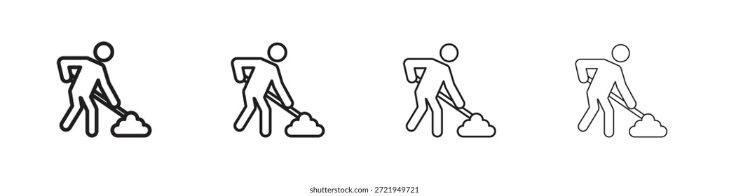 Los iconos de construcción delinean el diseño de Vector negro. Línea con trazo editable.