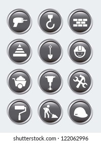 construction icons over gray background. vector illustration