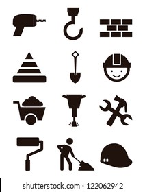 construction icons over white background. vector illustration