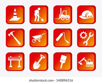 construction icons over white background vector illustration