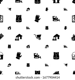 los iconos de la construcción se ajustan perfectamente. Incluidos los guantes editables de Jardín, carretilla, casa, chalet, Servicio inmobiliario, iconos bulldozer. iconos de construcción para web y móvil.