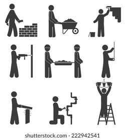 Construction icons, renovation, plumbing