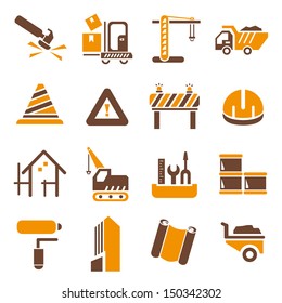 construction icons set