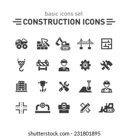 Construction icons set.