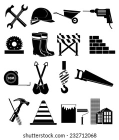 Construction icons set