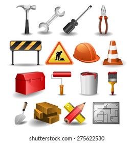 Construction icons set