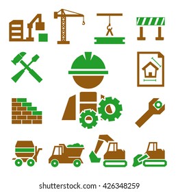construction icons set