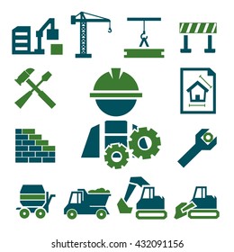 construction icons set