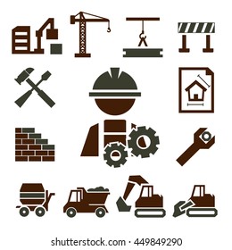 construction icons set