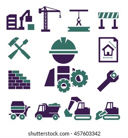 construction icons set