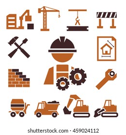 construction icons set