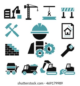 construction icons set