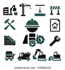 construction icons set