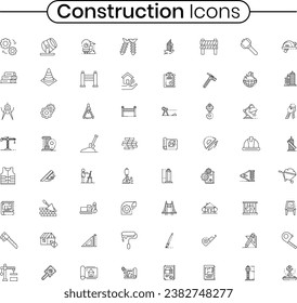 Bausymbole Set Design in Illustration. EPS-10.