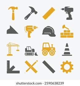 Construction Icons Set. Editable vector icon. Perfect for web and app interfaces, presentations, info graphics, etc. 
