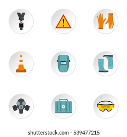 Construction icons set. Flat illustration of 9 construction vector icons for web