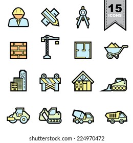 Construction icons set .Illustration eps 10