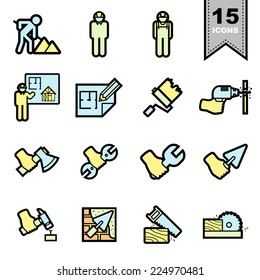 Construction icons set .Illustration eps 10