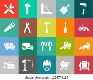 Construction Icons set, Industrial icons set - factory illustration